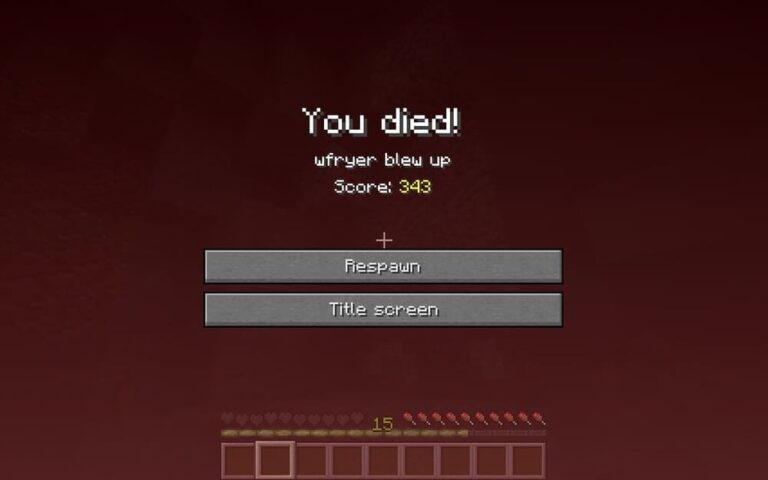 You died minecraft без фона