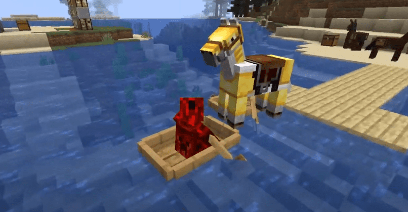 minecraft horse in boat