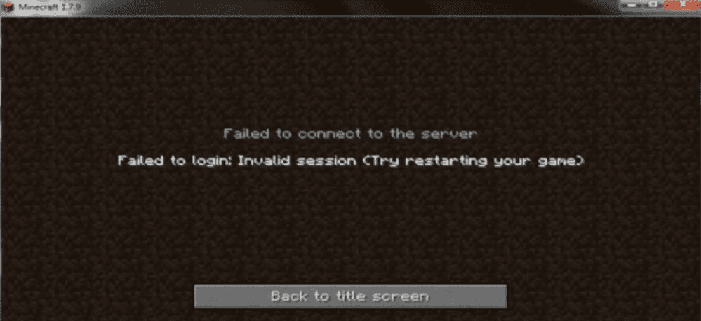Fehler bei ungültigem Schlüssel des Minecraft-Servers