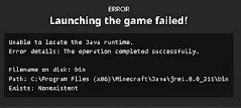 no se pudo encontrar un tiempo de ejecución de Java