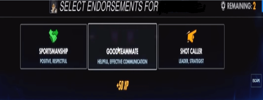 overwatch endorsement system