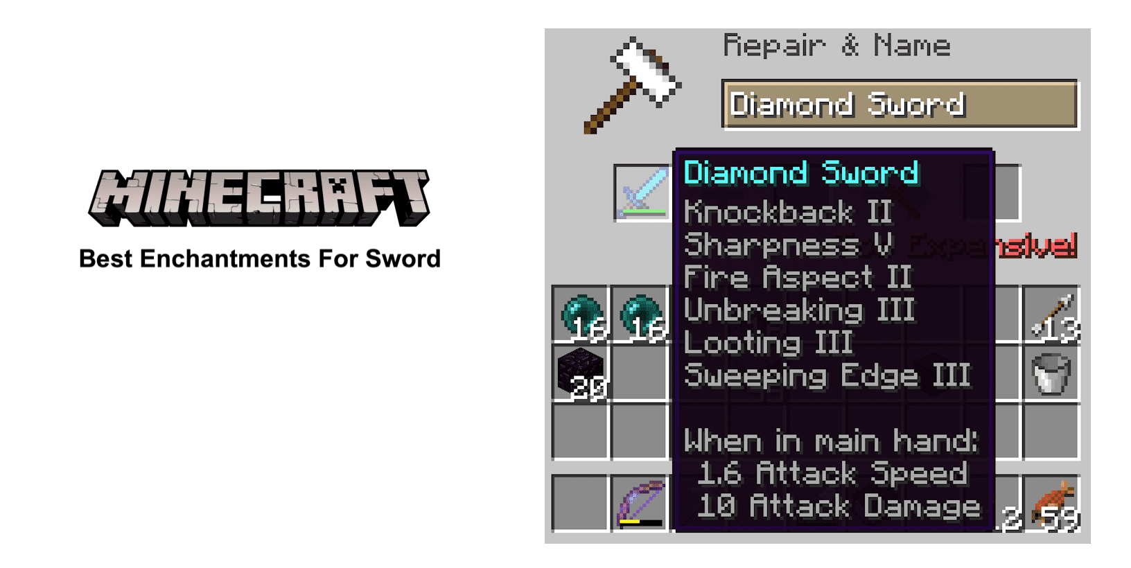 Sword Enchant Minecraft Every Sword Enchantment In Minecraft Ranked 