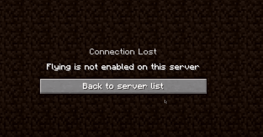 flying is not enabled on this server minecraft
