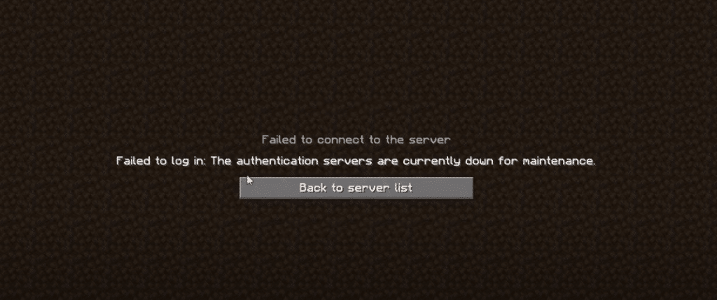 authentication servers are down minecraft on my server