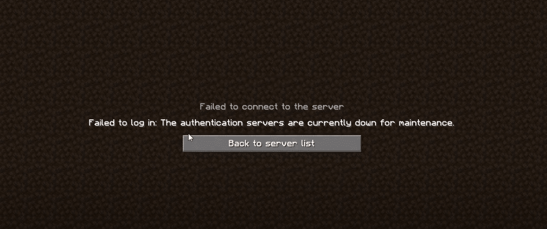 authentication servers are down 1.7.2