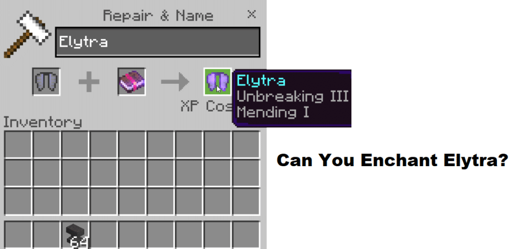 minecraft can you enchant elytra