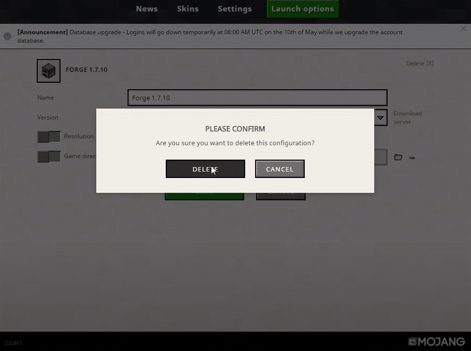 how to uninstall forge from minecraft launcher