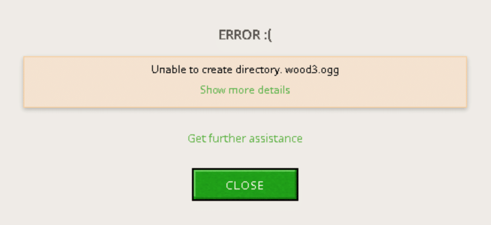 minecraft unable to create directory
