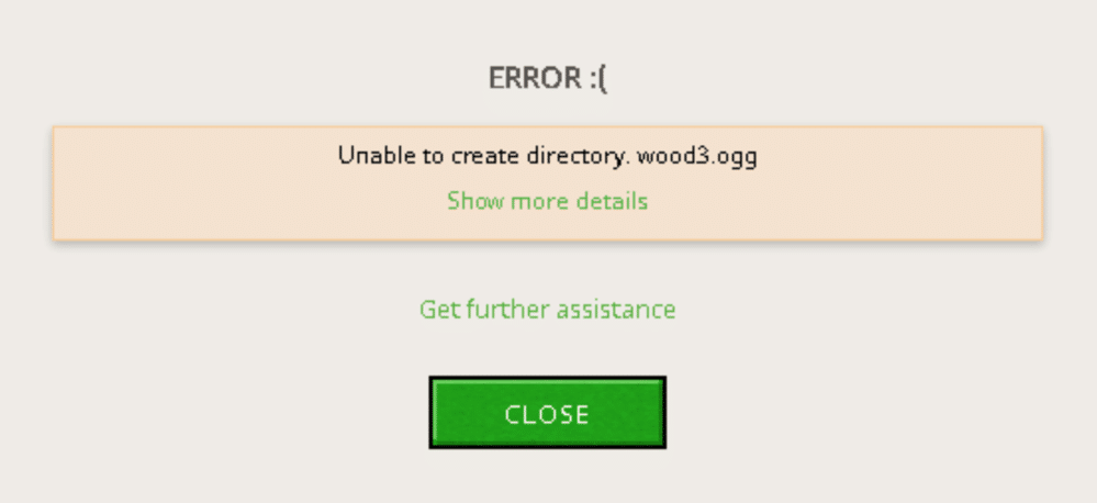 Unable to build. Unable to create Directory что это. Error Directory not created.