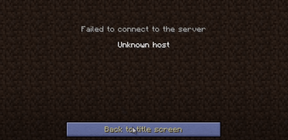 Failed to connect to the server minecraft что делать