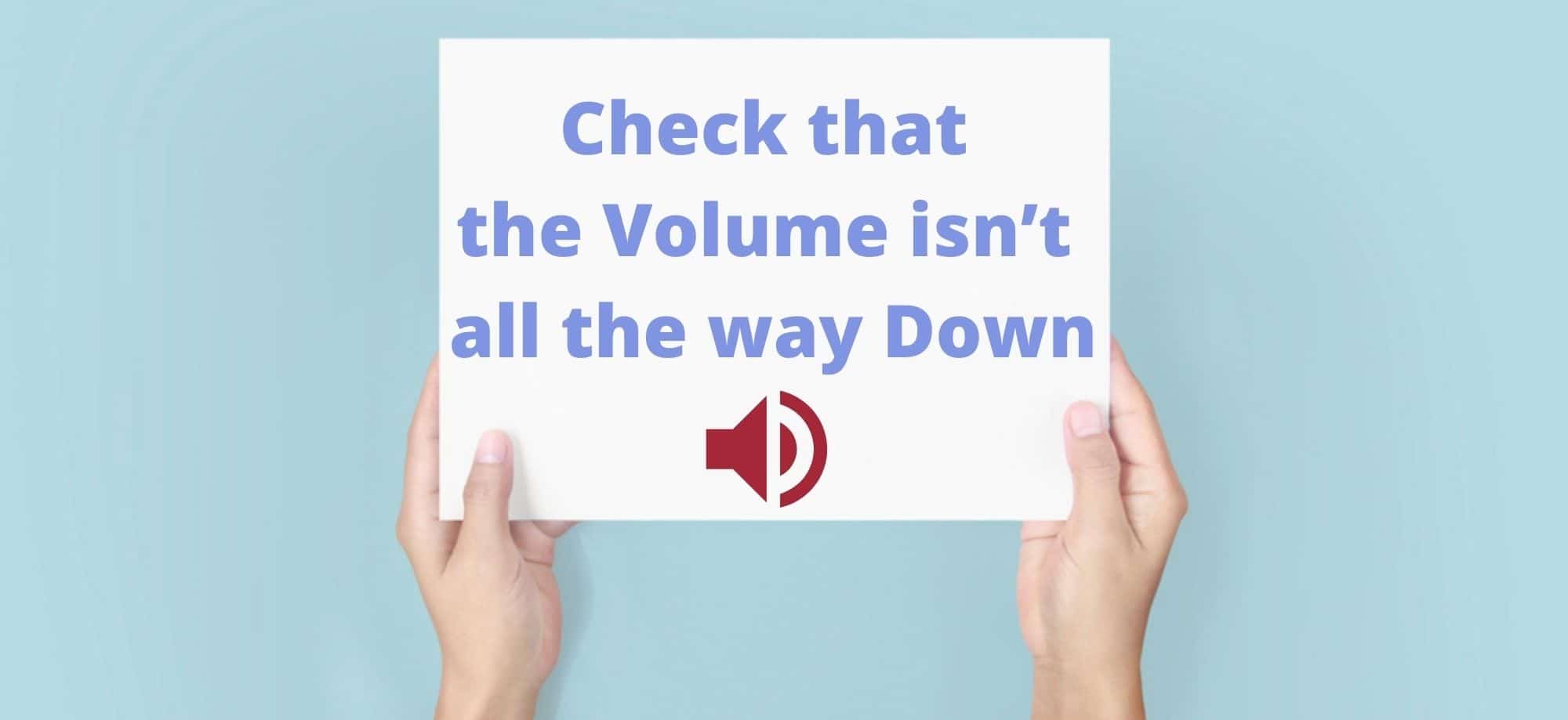 Check that the Volume isn't all the way Down