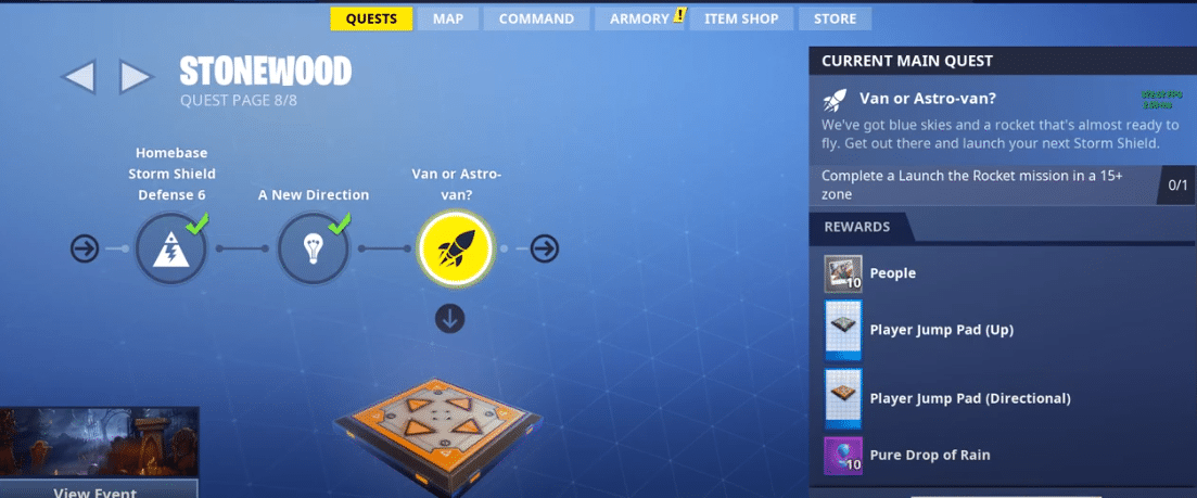 Complete Van Or Astro Mission In Fortnite All About Fortnite Astro Or Van Astro Mission West Games