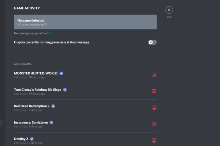 how to make discord not show games