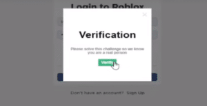 roblox login verification not working