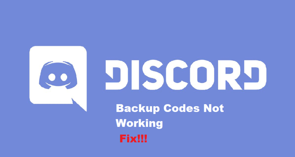 discord backup codes not working