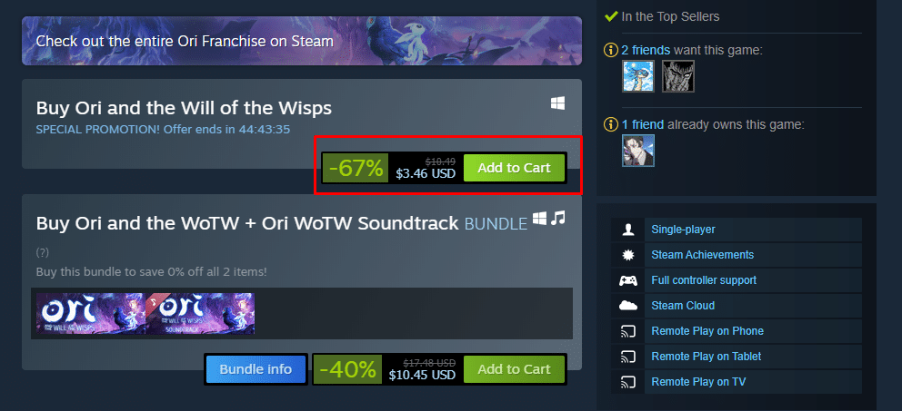 steam add to cart not working