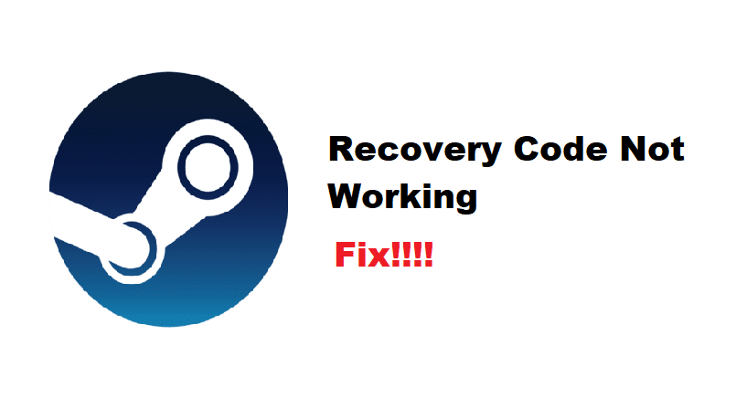 steam recovery code not working