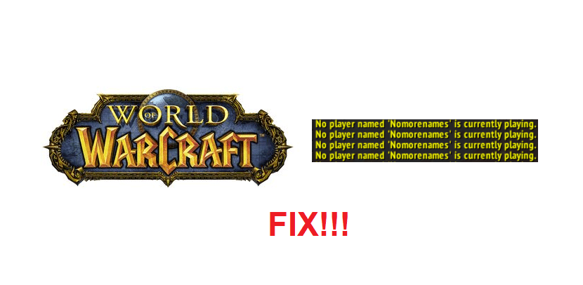 no player named is currently playing wow