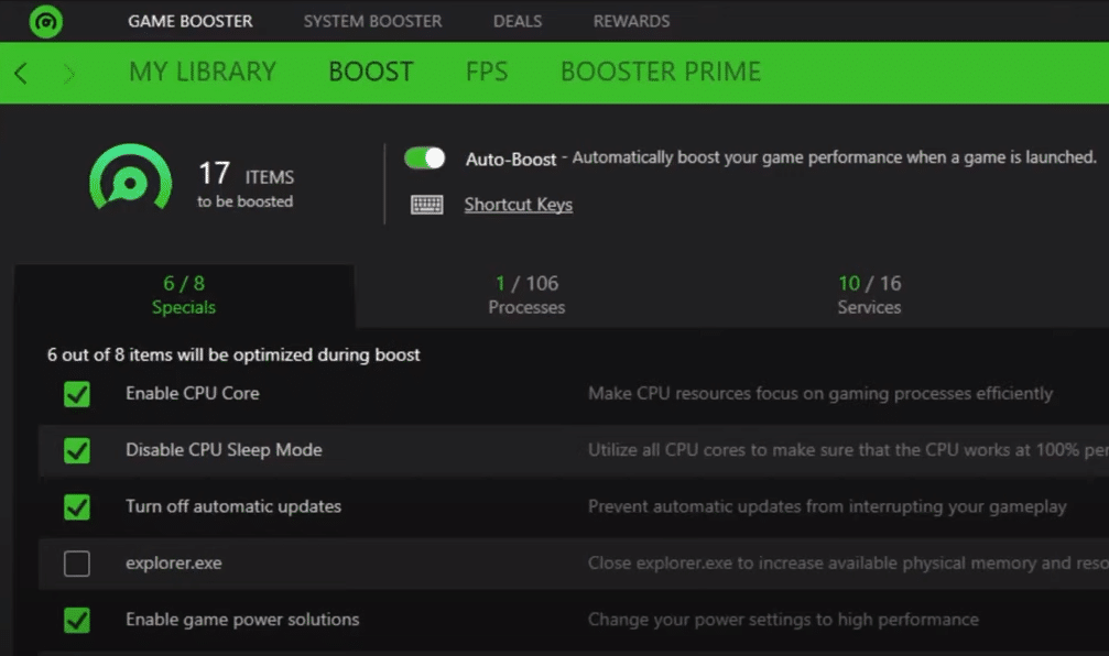 razer cortex optimize