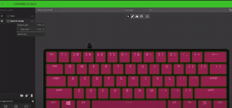 razer chroma keyboard how to change colors