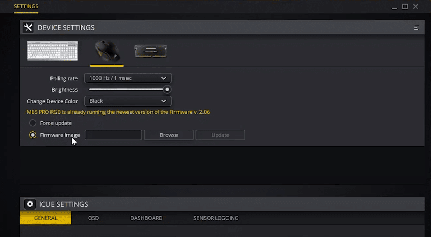 corsair firmware update failed