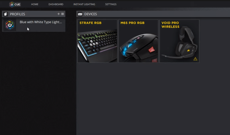 corsair utility engine can't click profile