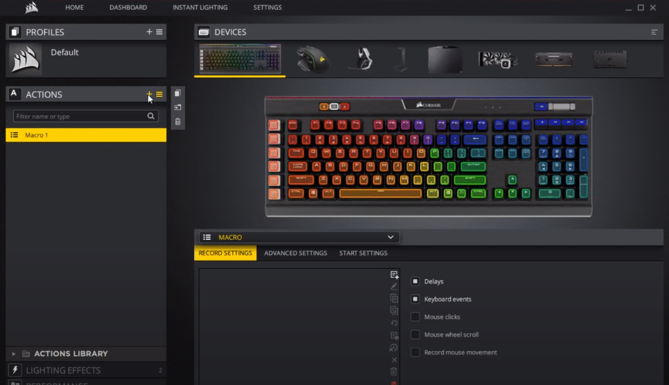 corsair keyboard macro buttons not working