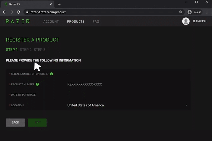 unable to type razer surround pro code