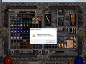 Unhandled exception access violation c0000005 diablo 2 как исправить