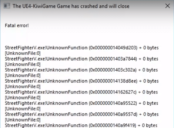 street fighter 5 fatal error
