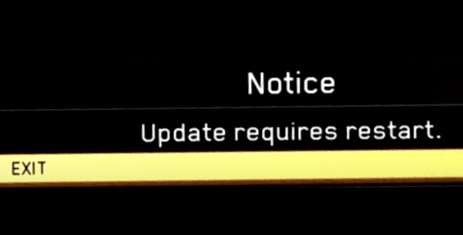 update requires restart infinite warfare