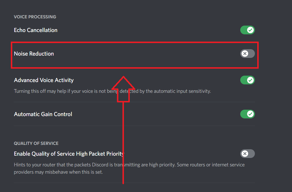 discord noise suppression not working