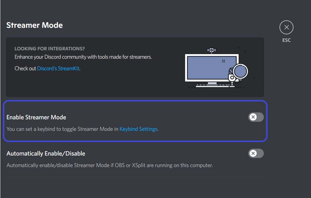 discord streamer mode not working