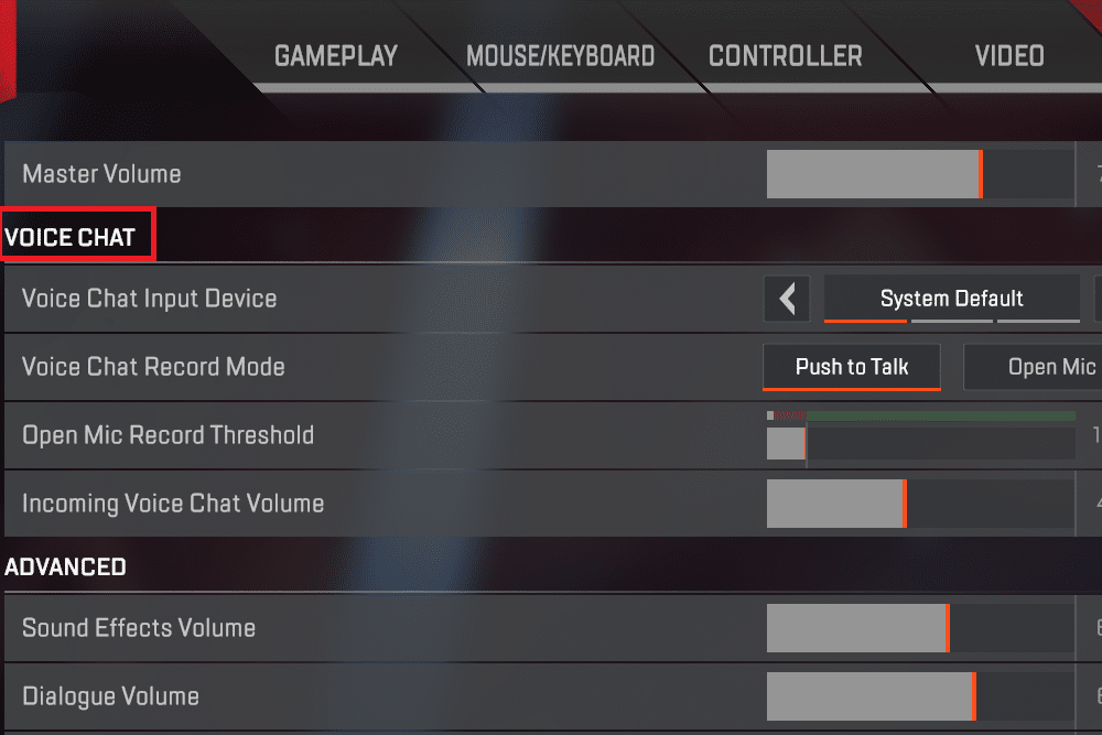 how to change mic input on apex legends