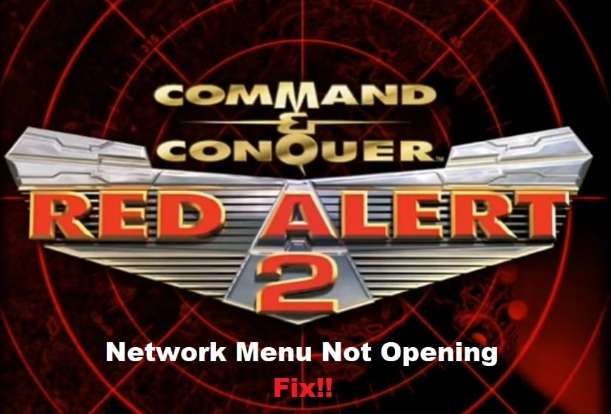 red alert 2 network menu not opening
