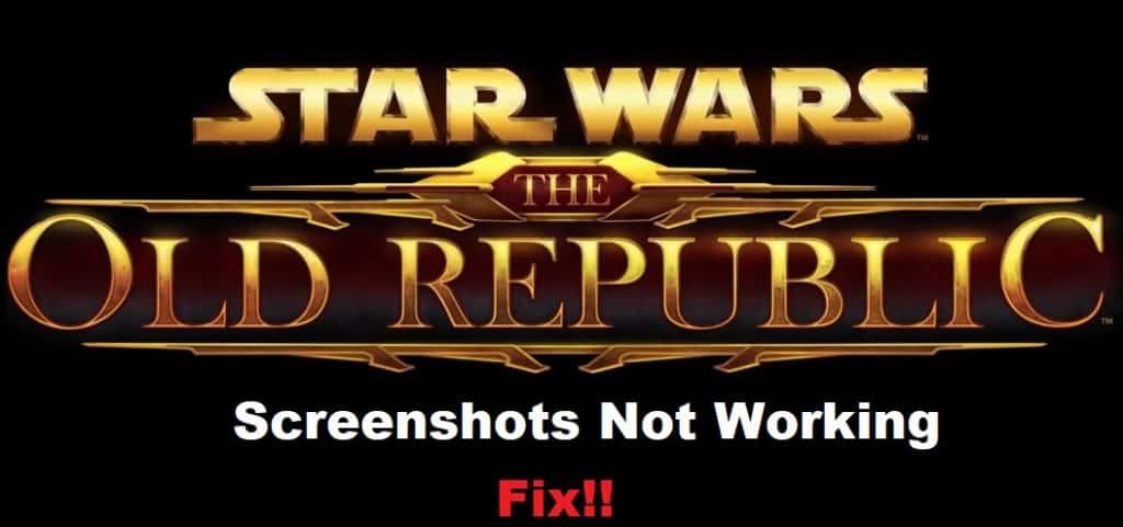 swtor screenshots not working