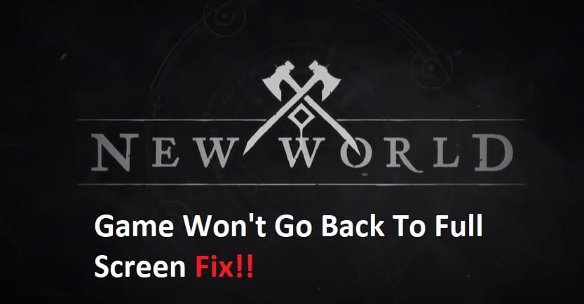 new world won't go back to full screen