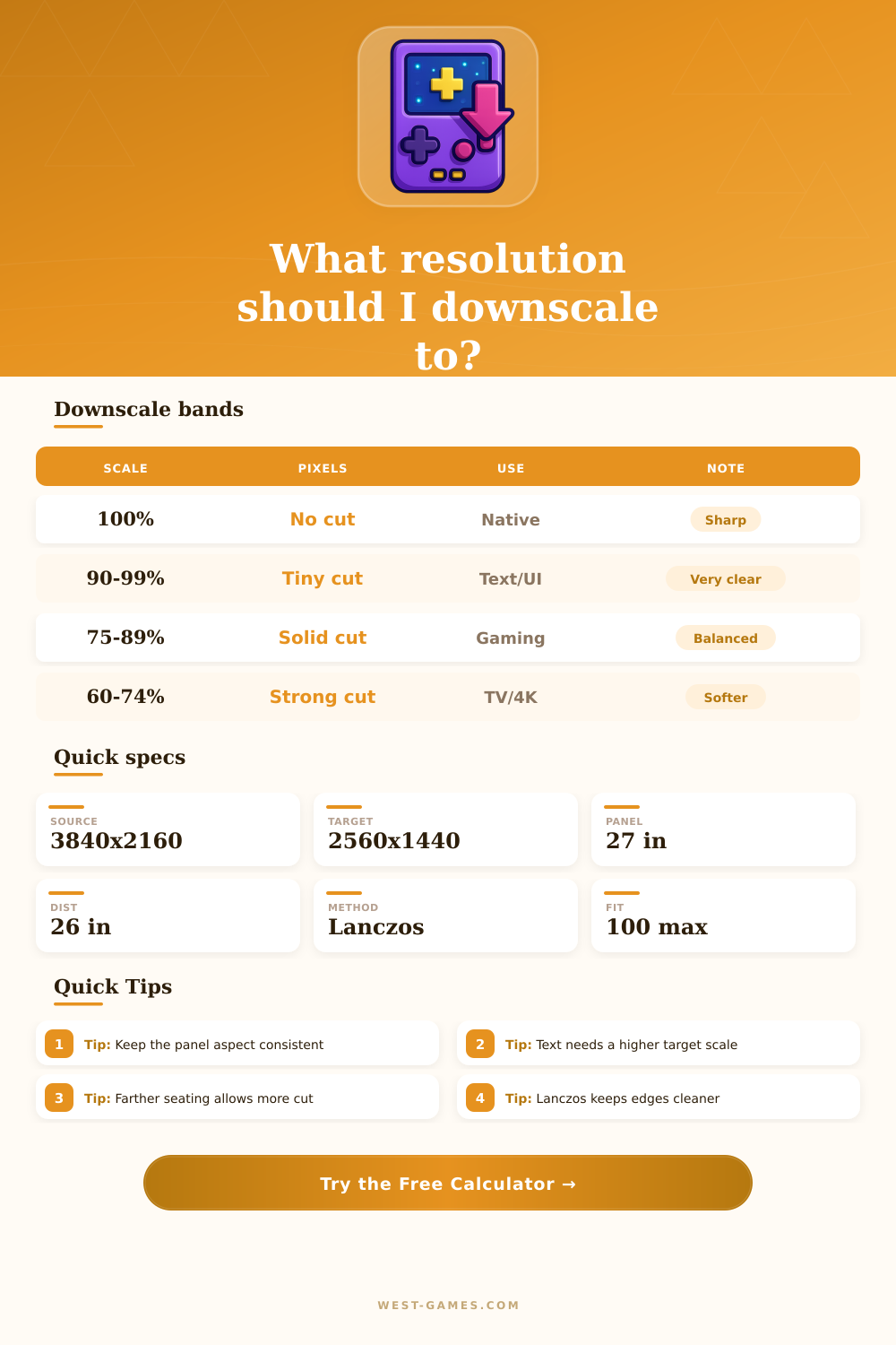 Resolution Downscale Calculator | Smart Fit Planner