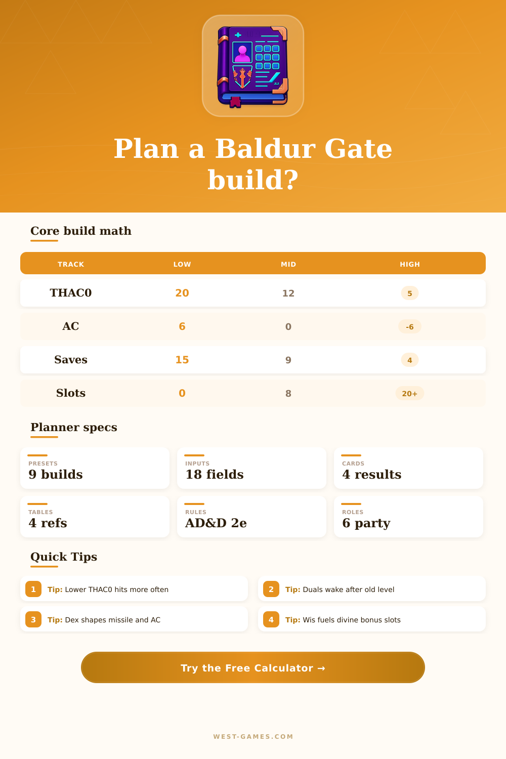 Baldur Gate Character Planner