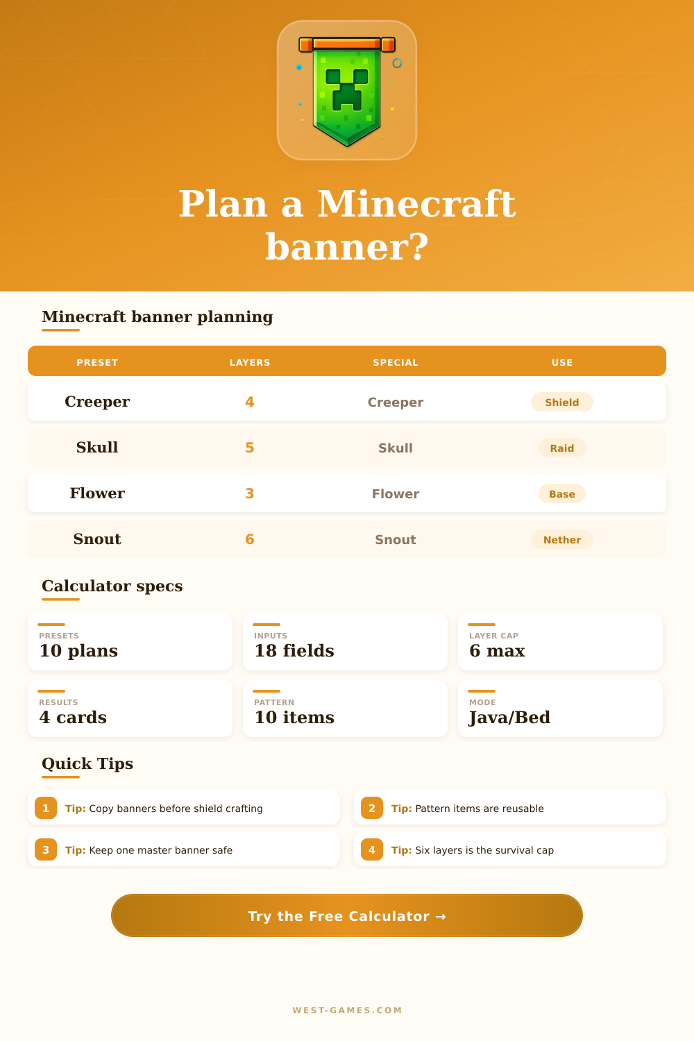 Minecraft Banner Calculator