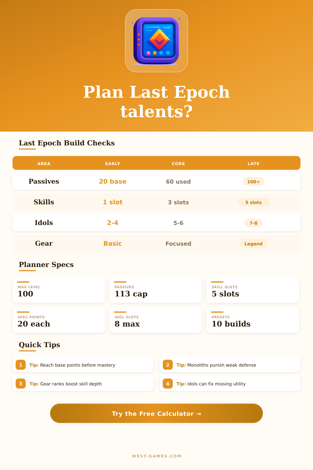 Epoch Talent Calculator | Last Epoch Planner